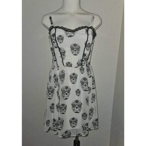 Royal Bones Daang Goodman Sugarskull Skull Dress Size Small Halloween READ AS IS - Picture 1 of 14